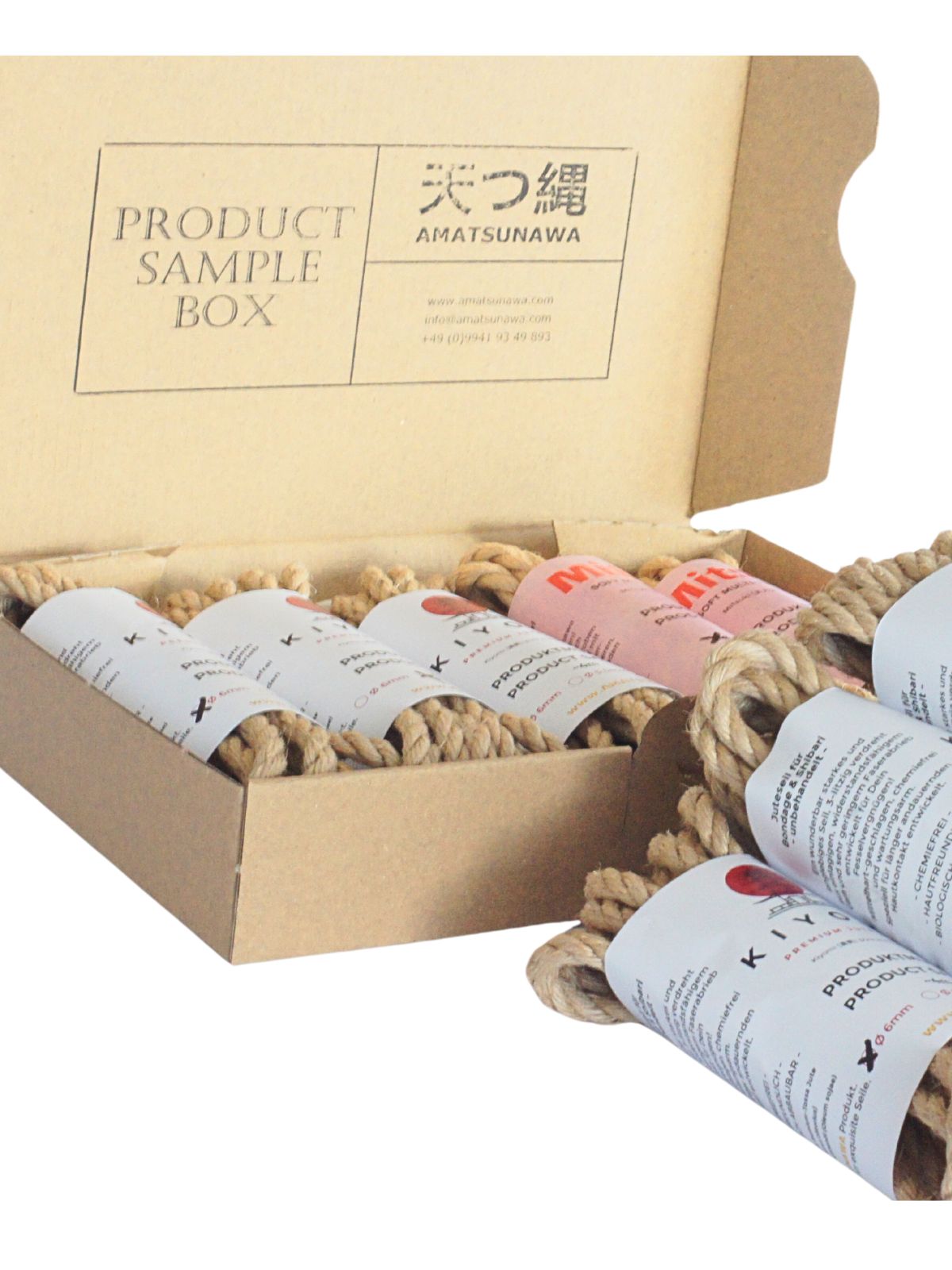 KIYOMI & Mitsuki sample box, 5x 4m rope, untreated, various diameters & 10€ voucher 