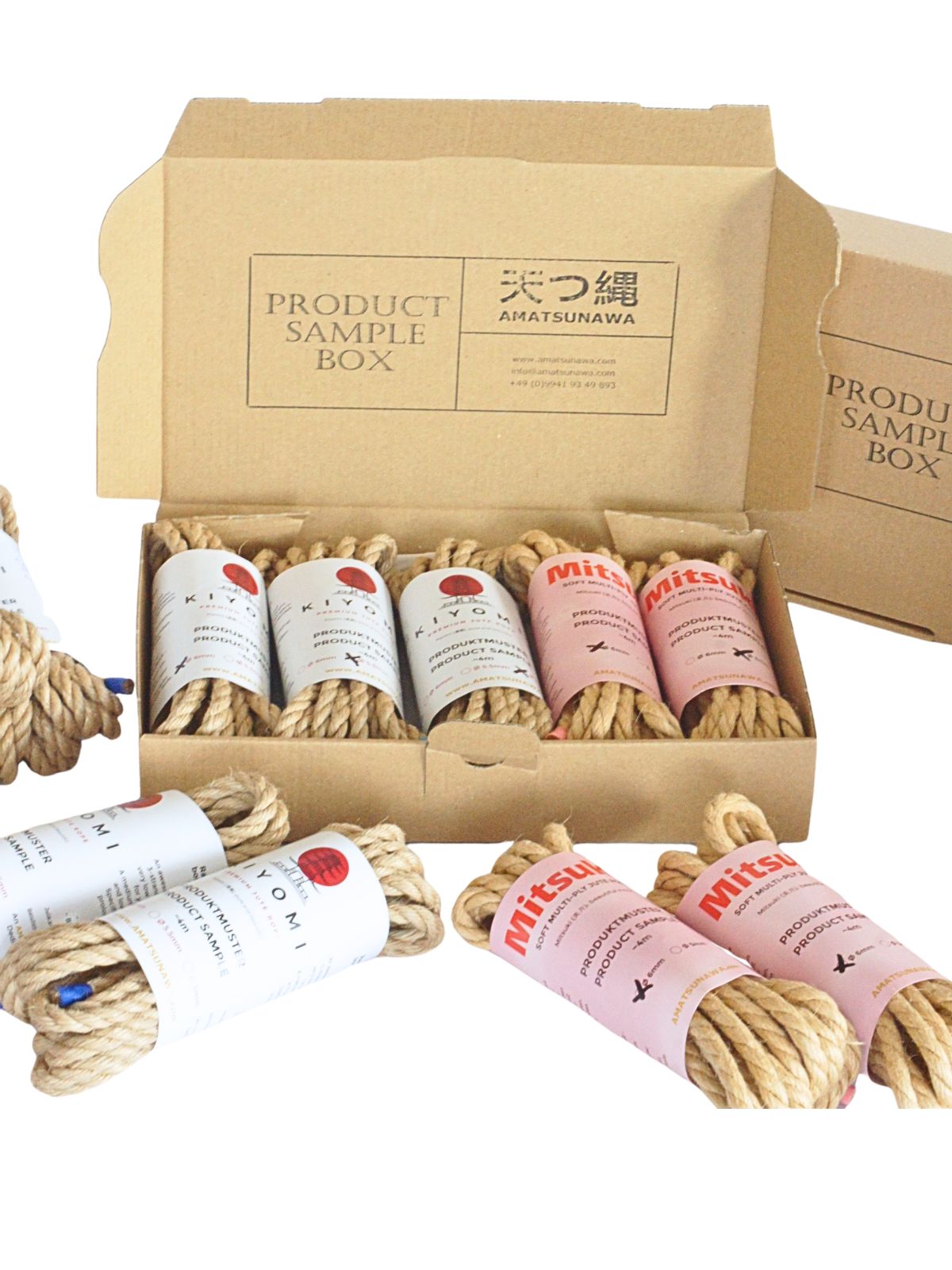 KIYOMI & Mitsuki sample box, 5x 4m rope, untreated, various diameters & 10€ voucher 